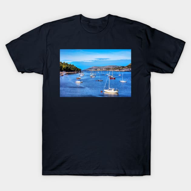 Conwy Harbour, Boats And Yachts, Wales T-Shirt by tommysphotos